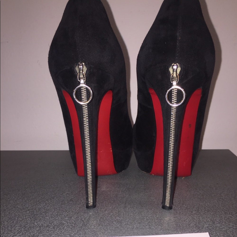 ***SOLD***Christian Louboutin suede zipper pumps